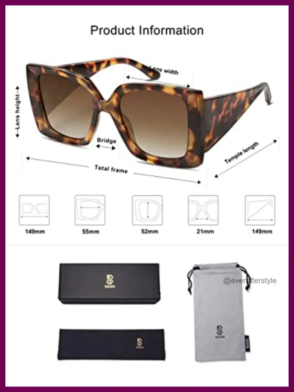 Polarized Oversized Square Sunglasses for Women